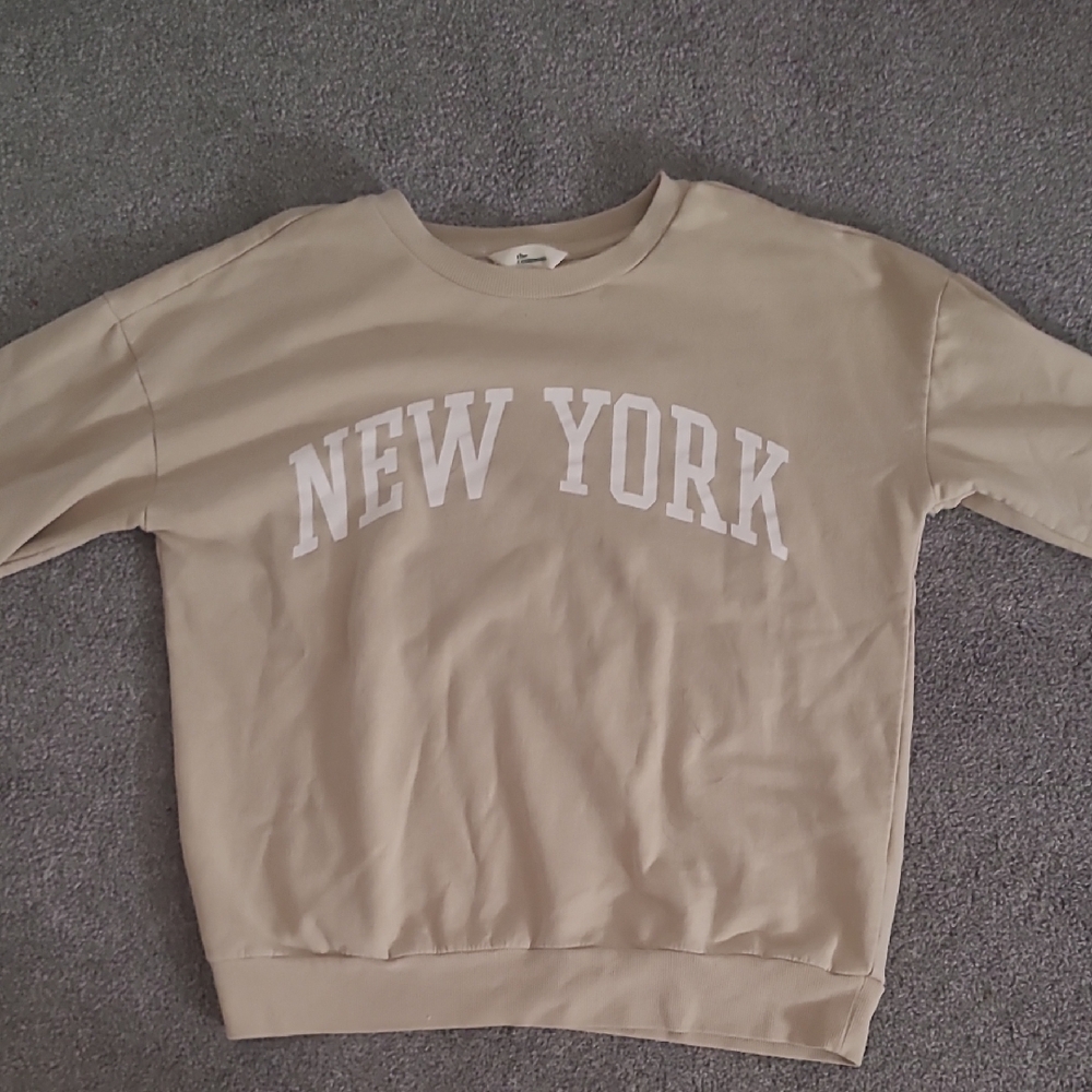 Beige 'New York' Graphic Sweatshirt